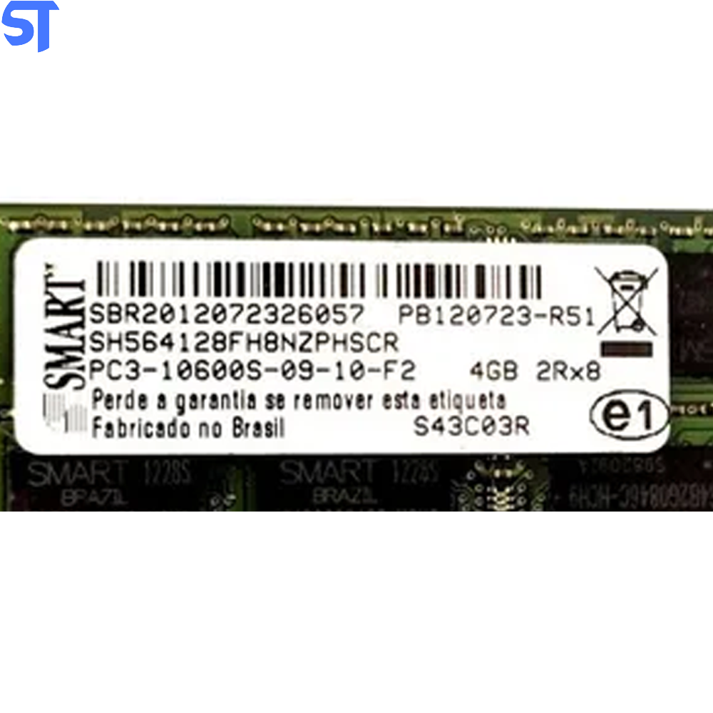 Memoria Ram Smart Ddr3 4GB S43c03r Pc3-10600s-09-10-f2